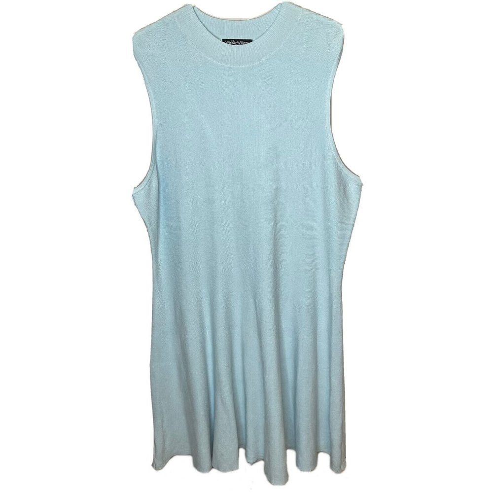 Wendy Williams Dress 2X Blue Sleeveless Stretchy Knit XXL womens